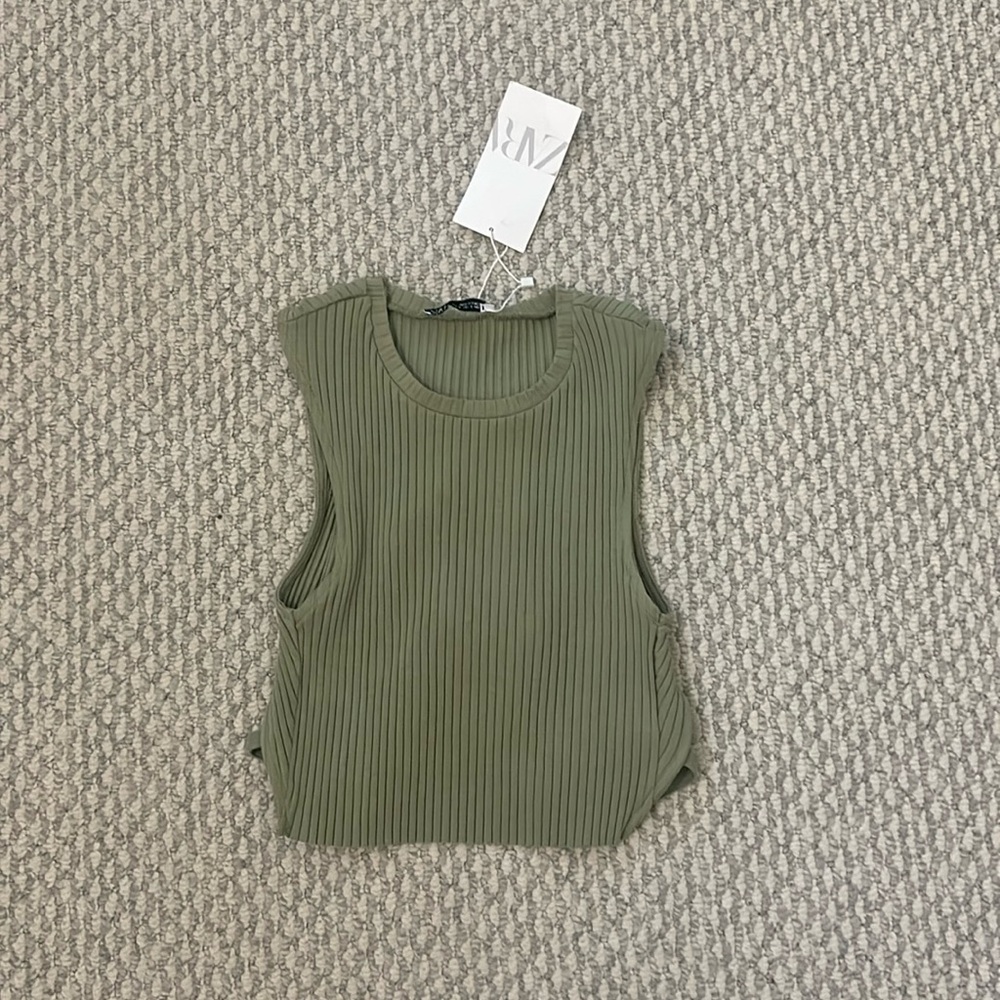 backless green zara top
